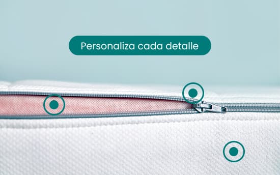 Opciones de cremalleras, asas y base del colchón
