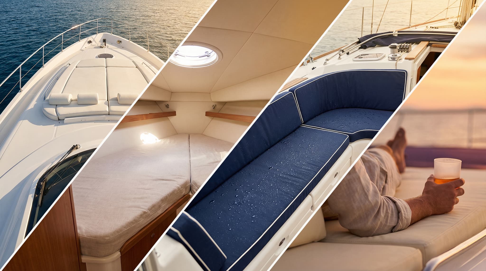 Colchon nautico en camarote de velero