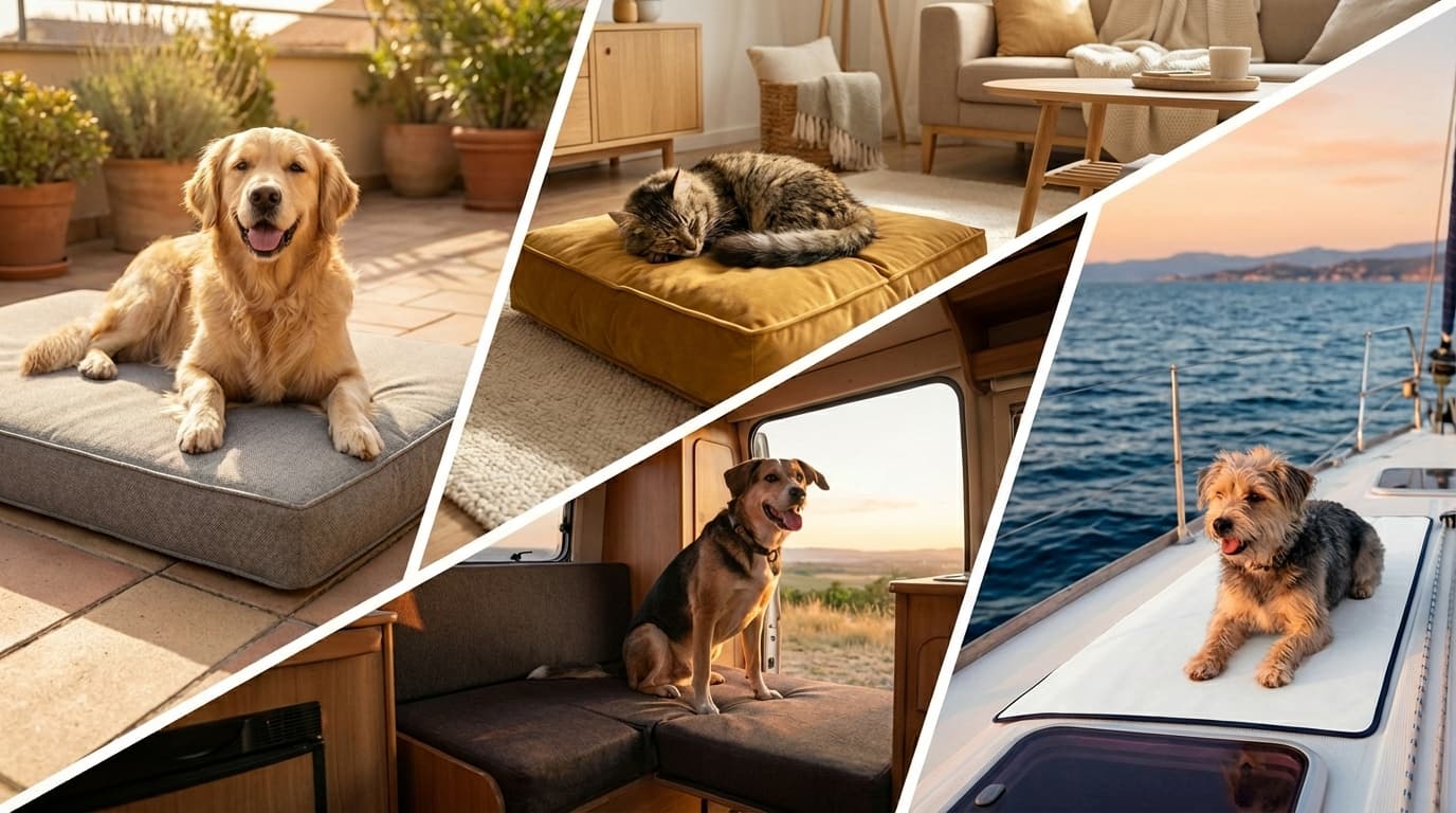 Perro descansando en colchón ortopédico a medida